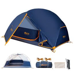 Намет кемпінговий купольний 1-2 особи Campingzelt водонепроникний, вітростійкий, для походів, кемпінгу та активного відпочинку (Синій)