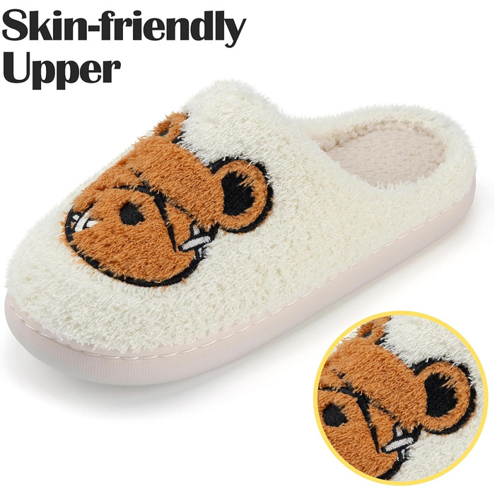 Тапочки зимові Mishansha для жінок та чоловіків, теплі плюшеві, з піною пам'яті, розмір 36-47, жовті та білі