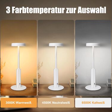 Бездротова LED лампа для столу з регулюванням кольору та яскравістю, сенсорне керування, для дому та кафе