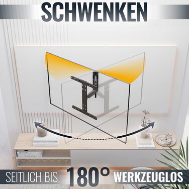 Настінний кріплення для телевізора RICOO S9544: поворотний, нахильний, універсальний, 40-65 дюймів, VESA 400x400, до 45 кг