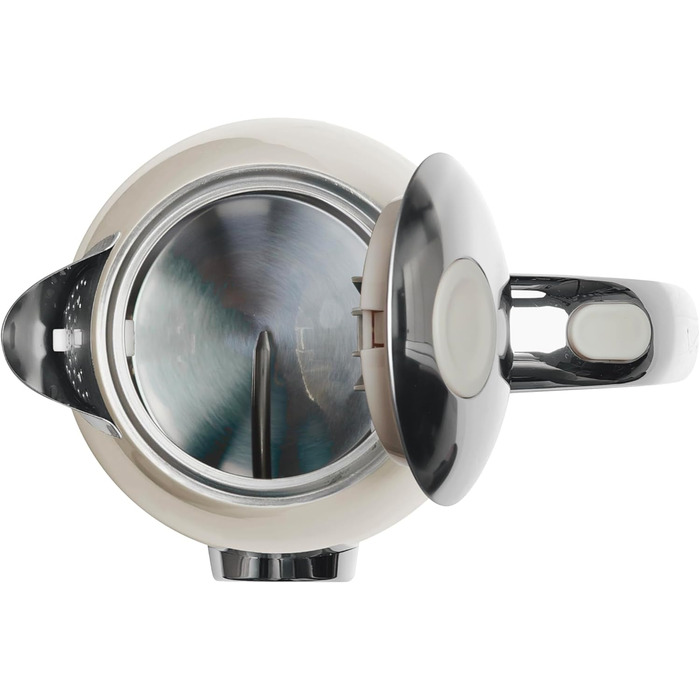 Електричний чайник Retro Style Nostalgia 1.7 л, 1850-2200 Вт, кремовий, з LED-дисплеєм температури та рівня води, бездротовий, автоматичне вимкнення, нержавіюча сталь