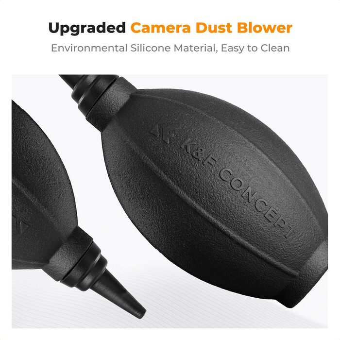 Набір для чищення об'єктивів K&F Concept 3-в-1: для фотоапаратів, об'єктивів, фільтрів, телефонів. Lenspen, щітка, повітряний насос, мікрофібра.