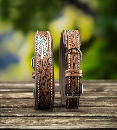 Стильний шкіряний нашийник для собак Джек Рассел, ручної роботи, з м'якою підкладкою, XL (46-58 см)