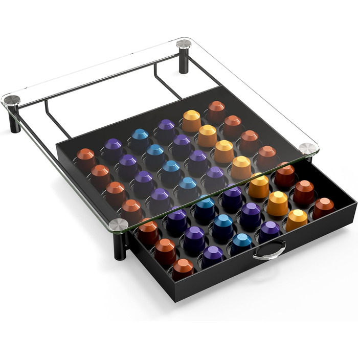 Підставка для капсул Nespresso OriginalLine Deco Brothers з кришталевого скла, прозора