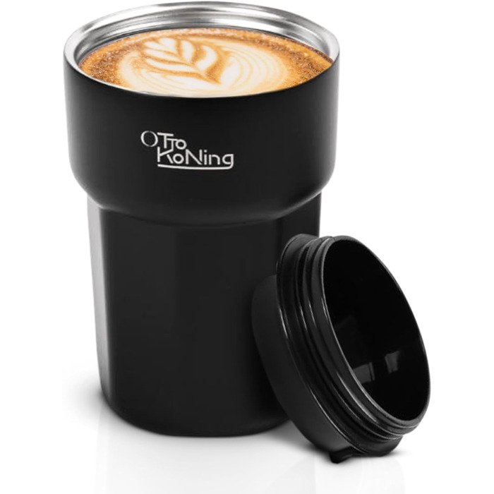 Термокружка 350 мл з кришкою, що не протікає, з нержавіючої сталі для гарячих та холодних напоїв (кава, чай)