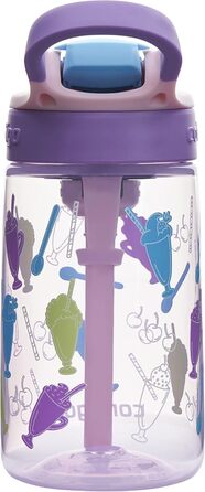 Contigo Kinder Trinkflasche Easy Clean Autospout with Straw, BPA-free durable water bottle, 100% leak-proof, easy to clean, ideal for daycare, kindergarten, school, and sports, 420 ml (Strawbery Shakes, Plastic)