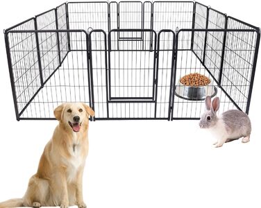 Вольєр для цуценят/собак Freigehege, розкладний, 6 секцій, 65x80 см, чорний (6 шт.)