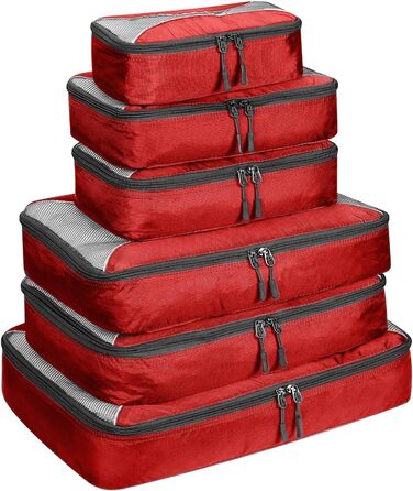 Органайзери для валіз G4Free (3/6/7 шт.) - Набір для подорожей | Кольори: Червоний