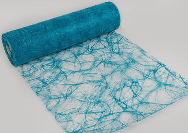 Unknown 25 m x 30 cm Sizoweb® Nonwoven Original Table Band Table Runner Turquoise Blue for Wedding and Special Occasions