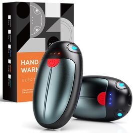 Електричні грілки для рук, набір 2 шт. - 20 годин тепла, USB, 3 температурні режими, для спорту та Raynaud's, сірий