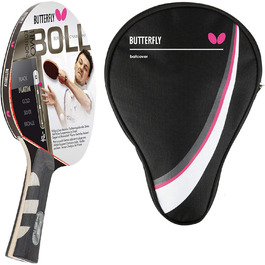 Тенісний стіл Butterfly® Timo Boll Platin 85025 | Професійний ракетковий комплект для настільного тенісу | Ракета для змагань, сертифікована ITTF | Анатомічна форма ручки (в комплекті з чохлом DC1)