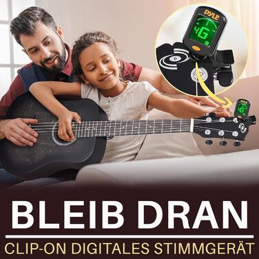 Акустична гітара Pyle для дітей та початківців, ½ розміру, з аксесуарами, чорна матова, 86 см