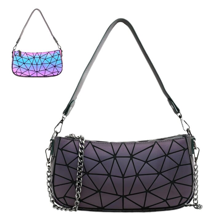 Геометричний гаманець жіночий світловідбиваючий, сумка кросбоді Geometrisches Portemonnaie (Cb-03 Small)