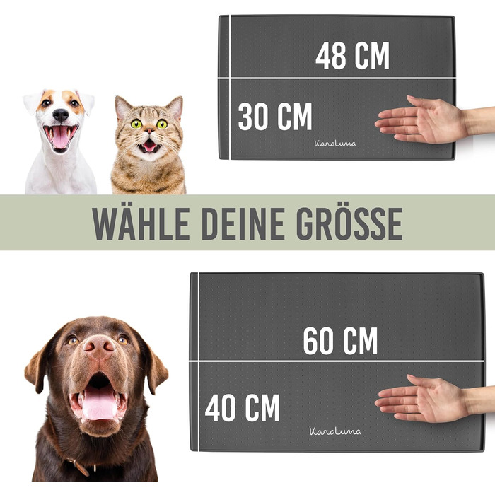 Силіконовий килимок KaraLuna Premium 60x40 см (Чорний, Сірий, Кутовий) для годівлі котів та собак, під миску, під кавомашину