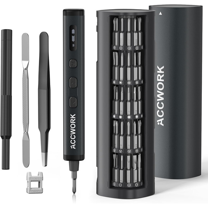 Електрична викрутка 78 в 1 з LED екраном та 72 бітами S2 для ремонту ноутбуків, окулярів, годинників