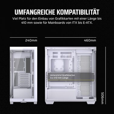 Корпус ПК CORSAIR 3500X Mid-Tower ATX з панорамним склом, підтримкою перевернутої схеми материнської плати та 3 вентиляторами CORSAIR RS120, білий колір (без RGB)