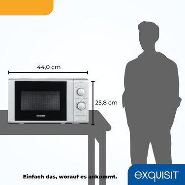Мікрохвильова піч Exquisit MW 802G, 20л, 1000W, гриль, срібна