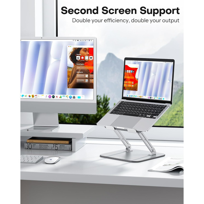 Підставка для ноутбука OMOTON LA11, регульована висота, складна, з вентиляцією, для MacBook Air Pro та ноутбуків 10-17.2