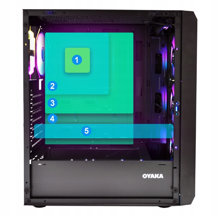 Корпус OYAKA FT-G2-1 Midi Tower, чорний