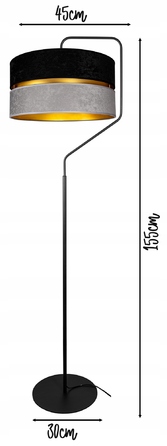 Підлогова лампа Glimex MODERN E27 60 Вт, чорний, сірий, жовтий