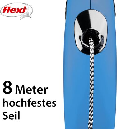 Рулетка для собак Flexi Classic S, 5 м, блакитна, до 12 кг