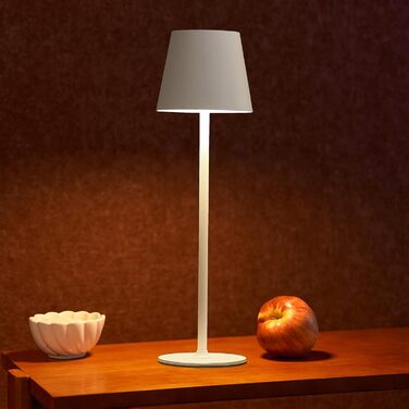 Настільна світлодіодна лампа DEELUX акумуляторна, димова, з регулятором яскравості, 3 режими світла (2700K/3600K/5000K), USB-C, водонепроникна IP44, для дому та вулиці