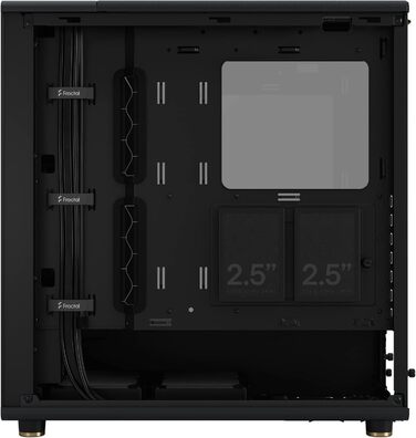 Комп'ютерний корпус Fractal Design North Charcoal Black TG Dark з темним склом, фасад з горіхового дерева, 2 вентилятори 140 мм, USB Type-C, Mid-Tower ATX