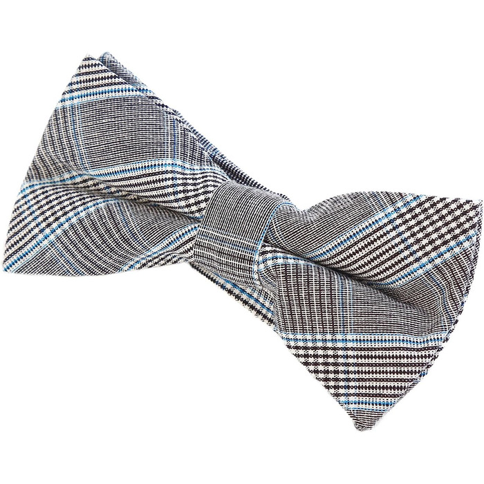 Метелик чоловічий DonDon Tweed 12x6 см з хустинкою 23x23 см, бавовна, сіро-блакитна клітинка