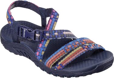 Сандалі жіночі Skechers Reggae Sew Me Boho плетені з ремінцями, блакитно-різнокольорові, розмір 37.5 EU