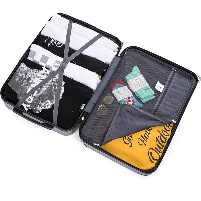 Чемодан Flexot® F-2045, набір 3 шт. (16 кольорів), ручна поклажа, валіза, тріумф, ролер, твердий корпус (M, Рубіново-червоний)