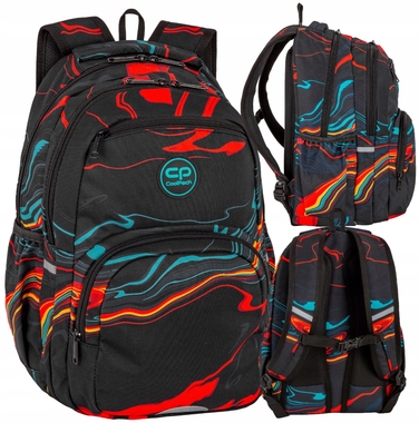 Багатовідсіковий шкільний рюкзак CoolPack, чорний/багатоколірний, 23 л