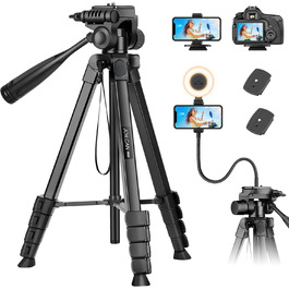 Штатив для камери JOILCAN 81'/206cm: штатив для смартфона з пультом, тринога з алюмінію для DSLR Canon Nikon, легкий туристичний штатив