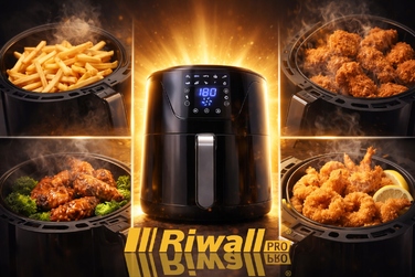 Аерофритюрниця Riwall Dunga 7L XXL 1800W — велика сімейна фритюрниця без олії