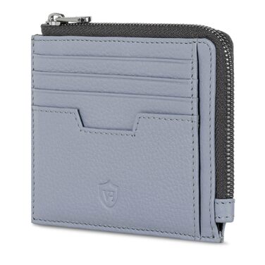 Шкіряний RFID картхолдер VON HEESEN з наппа-шкіри для чоловіків та жінок, 9 відділень, горизонтальний (Світло-блакитний)