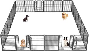 Металевий вольєр для собак на вулицю, 81.3 см, вольєр для середніх та маленьких собак, 24 панелі, 101.6 x 68.6 см