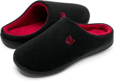 Чоловічі та жіночі домашні тапочки з Memory Foam з бавовни, чорні та червоні, 42/43 EU