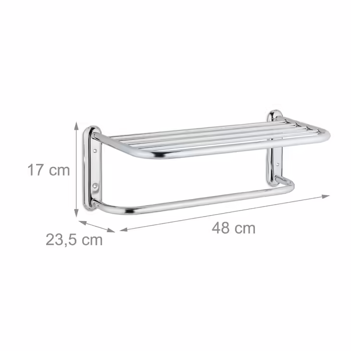 Relaxdays Chrome Wall-Mounted Towel Rack