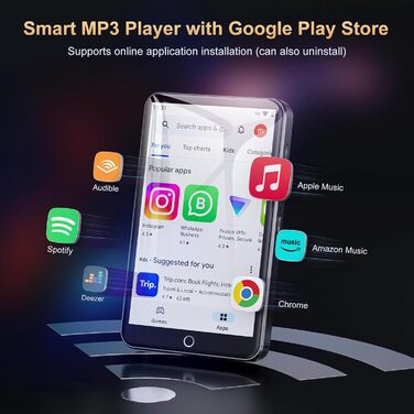 MP3 плеєр Oilsky 80GB з Bluetooth, WiFi та Android 9.0, 4