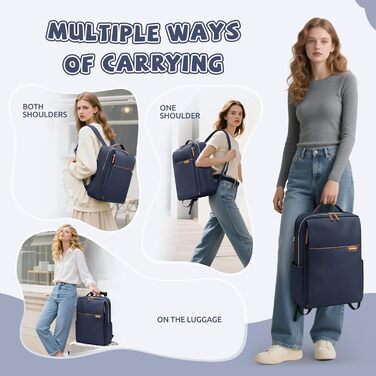 Рюкзак для ноутбука 16 дюймів, водонепроникний, для чоловіків та жінок, ідеальний для школи, подорожей та велосипеда (Морська синя)