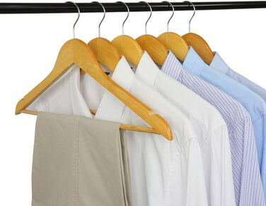 Дерев'яні вішалки для одягу з виступами для спідниць та штанів, 360° обертання, 20 шт. (білий)