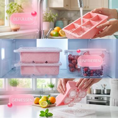 Набір форм для льоду Neighbour’s Friend® Eisform XL (2 шт) — силіконові форми для великих круглих кубиків льоду, коктейлів та кави, BPA-free, рожевий
