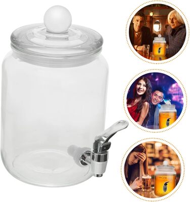 KICHOUSE 1 Piece Machine for Cold Drinks, Large Pouring Spout for Decanter, Wine Barrel, Shot Glass, Bottle, Stick Dispenser, Party Drink, Transparent Glass