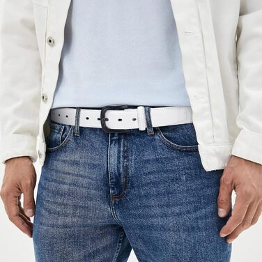 Чоловічий шкіряний ремінь VONMELLI без металу, TSA-сертифікований, для джинсів, гіпоалергенна застібка, розмір 48-52