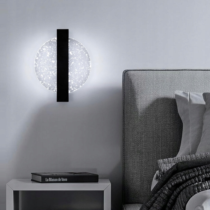 Стіна LED-бра AjieQaQ чорне, сучасне, внутрішнє, 12Вт, 1500Лм