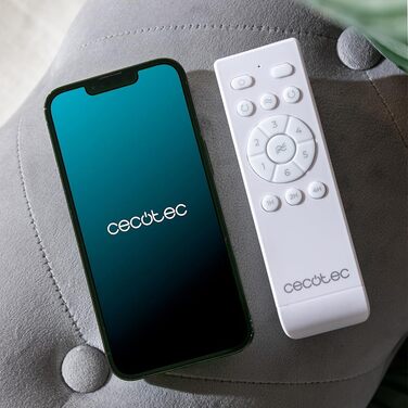 Вентилятор стельовий Cecotec EnergySilence Aero 5500 Aqua IronDarkWood Connected, двигун DC 40W, Wi-Fi, для дому та вулиці, 3 лопаті, 6 режимів, металік та темно-коричневий сталь | темне дерево