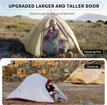 Намет Naturehike Cloud Up Pro 2 особи, експедиційний, вітро- та водонепроникний, хакі