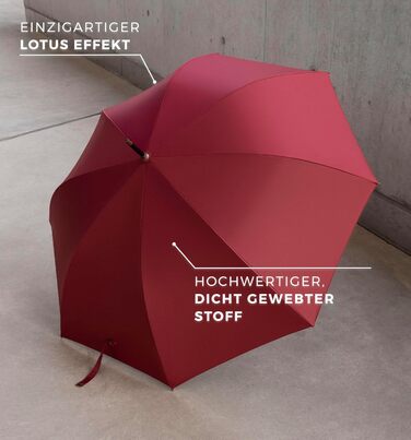 Sapor Design Umbrella Stick Umbrella Stormproof Auto-Open Windproof | XXL Large & Stable for 2 People Men & Women | Golf Umbrella Travel – 123 cm Ø Elegant Red - Classic
