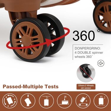 Набір валіз KONO з ABS пластику, 2 шт. (67x44x27 см), з TSA замком, блакитні