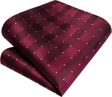 HISDERN Комплект краватки та нагрудного хустинки для чоловіків (червоно-білий)