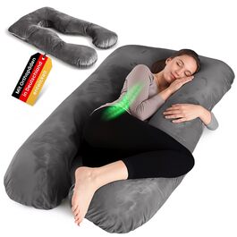 Подушка PillowDaddy для сну та терапії: для бічного сну, при болях в спині, стегнах та сідничному нерві | U-подібна подушка для вагітних та годування XXL